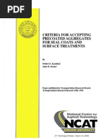 Download Criteria for Accepting Precoated Aggregate for Seal Coats and Surface Treatments by Prof Prithvi Singh Kandhal SN34328375 doc pdf