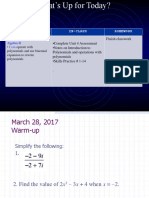 Learning Target In-Class Homework: Algebra II