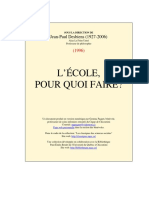 Livre Ecole Pour Quoi Faire