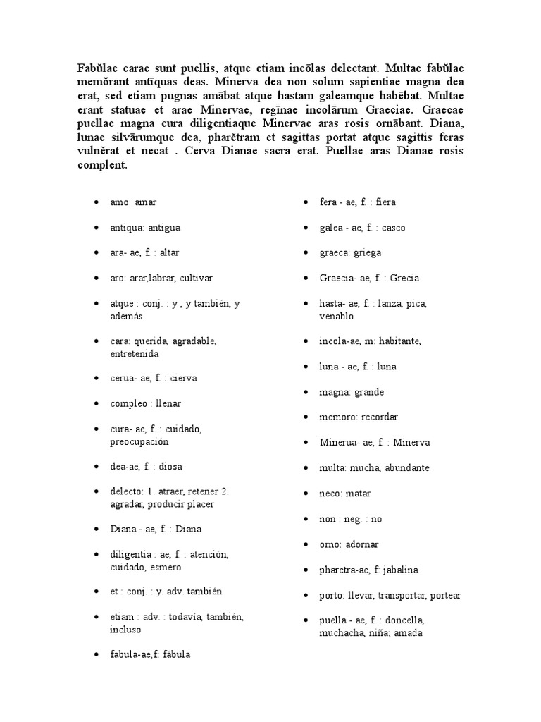 Analisis Primera Declinacion Latin