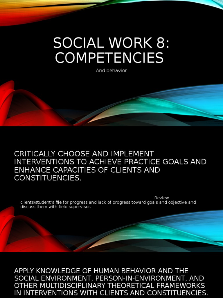 Social Work Competencies 8 | PDF