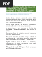 CURA PELA NATUREZA - Superfruta Contra Cancer de Próstata