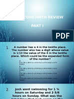 Milestone Math Review Part 1