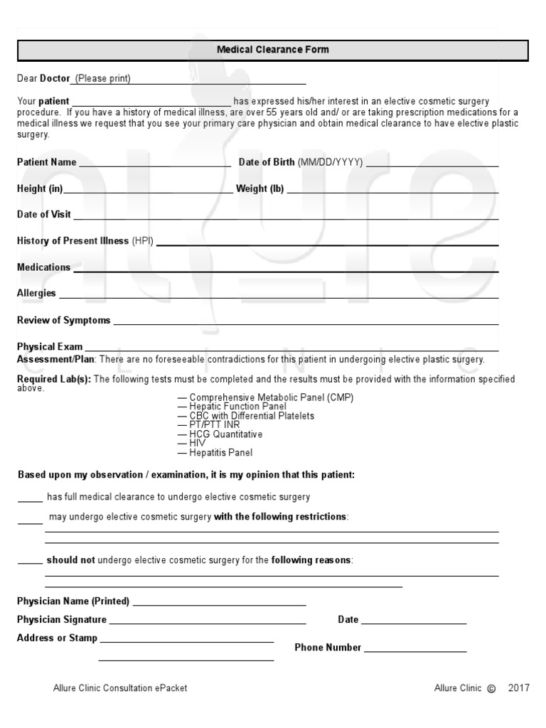 Medical Clearance | PDF