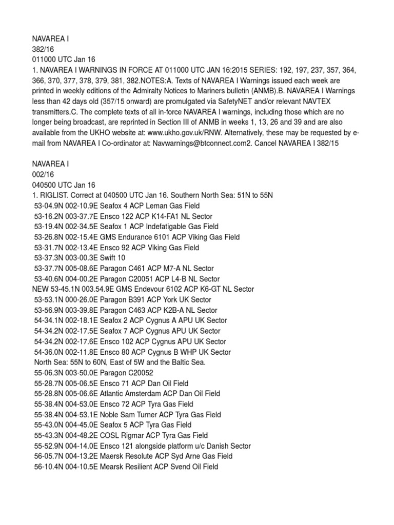 NAVAREA 1 | Wireless | Geography