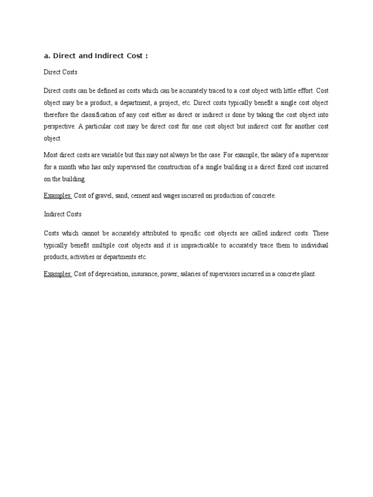 Direct and Indirect Costs | PDF