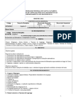 Universidade Federal de Santa Catarina Centro de Ciências Físicas E Matemáticas Departamento de Matemática