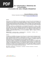 SILVA, Armando Malheiro - Ciencia Da Informacao e Sistemas de Informação - (Re)Exame de Uma Relacao Disciplinar