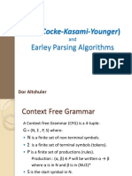 CKY) Cocke-Kasami-Younger) Earley Parsing Algorithms: Dor Altshuler
