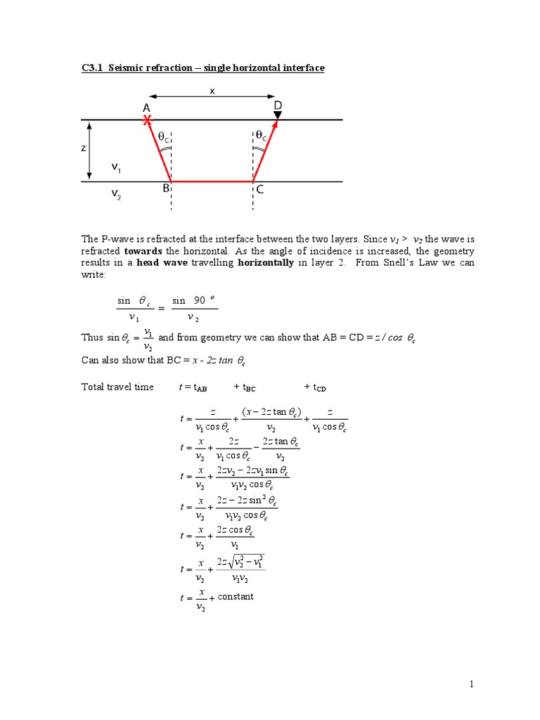 Seismic Refraction Refraction Seismology