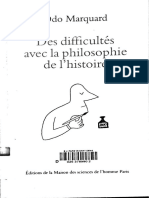 Odo Marquard - Des Difficultã©s Avec de La Philosophie de L'histoire PDF