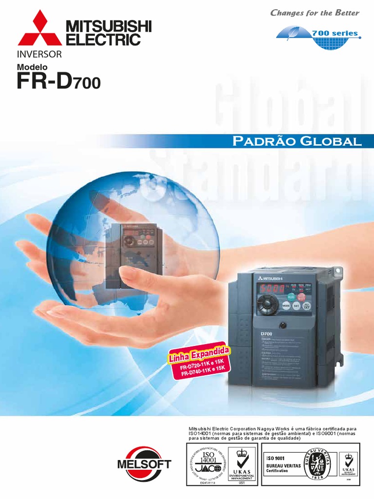 Manual Inversor FRD700 Mitsubishi Rede Elétrica Motores