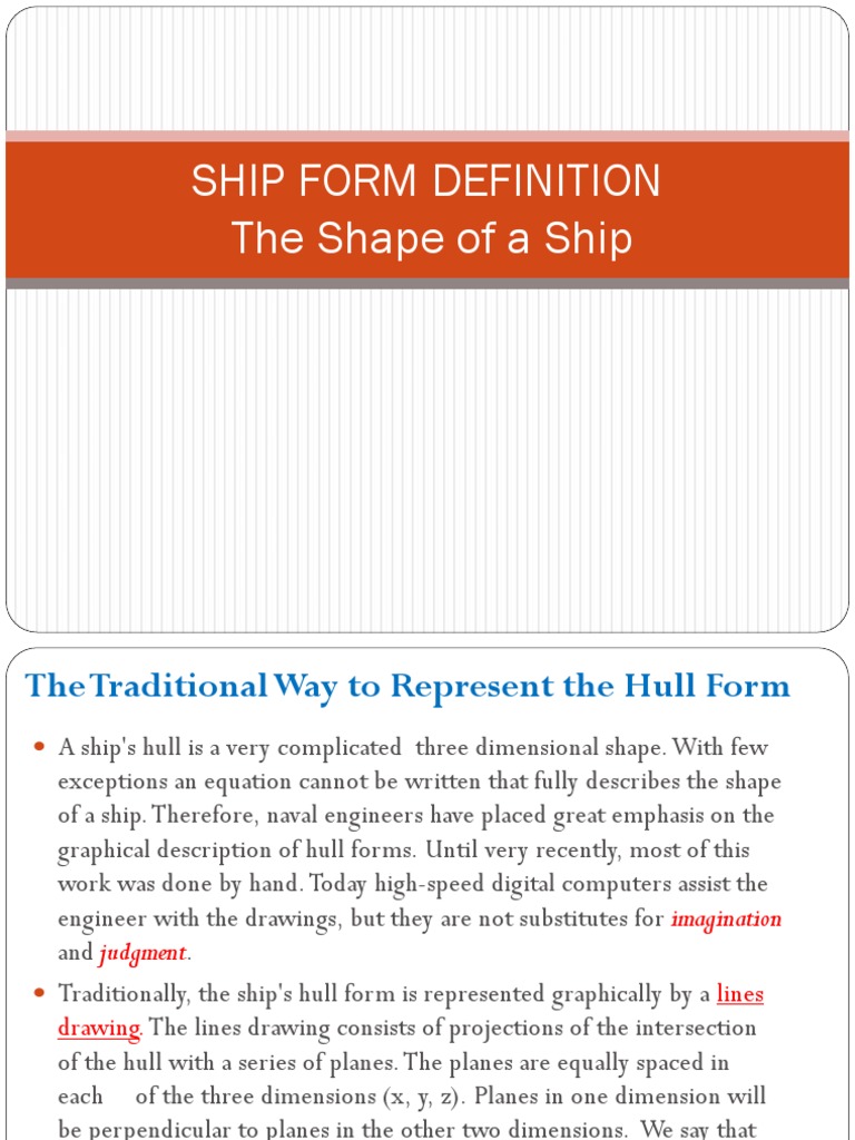 Ship Form Definition The Shape of A Ship | PDF | Stern | Ships