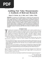 Auditing Fair Value Measurement