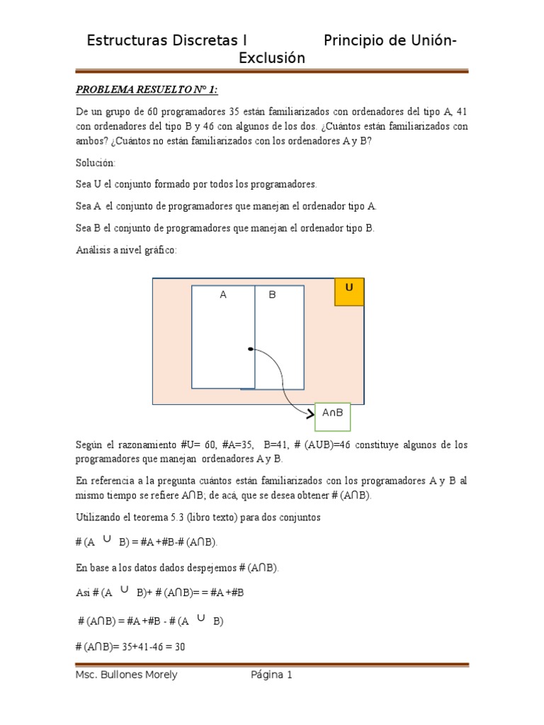 Principio Inclusión Exclusión | PDF | Enseñanza de matemática | Java ...