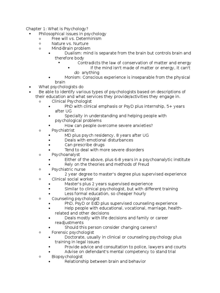 Psy 200 Chapter 1 Textbook Notes Pdf Clinical Psychology
