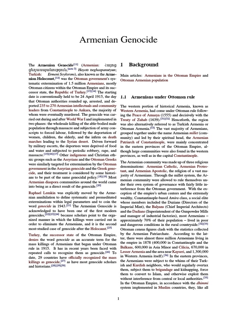 Armenian Genocide Armenian Genocide Ottoman Empire - 