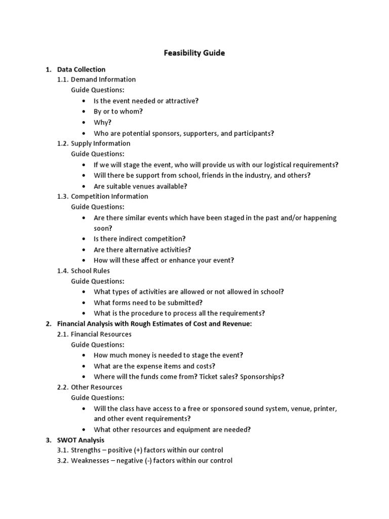 Event Development Feasibility Guide | PDF