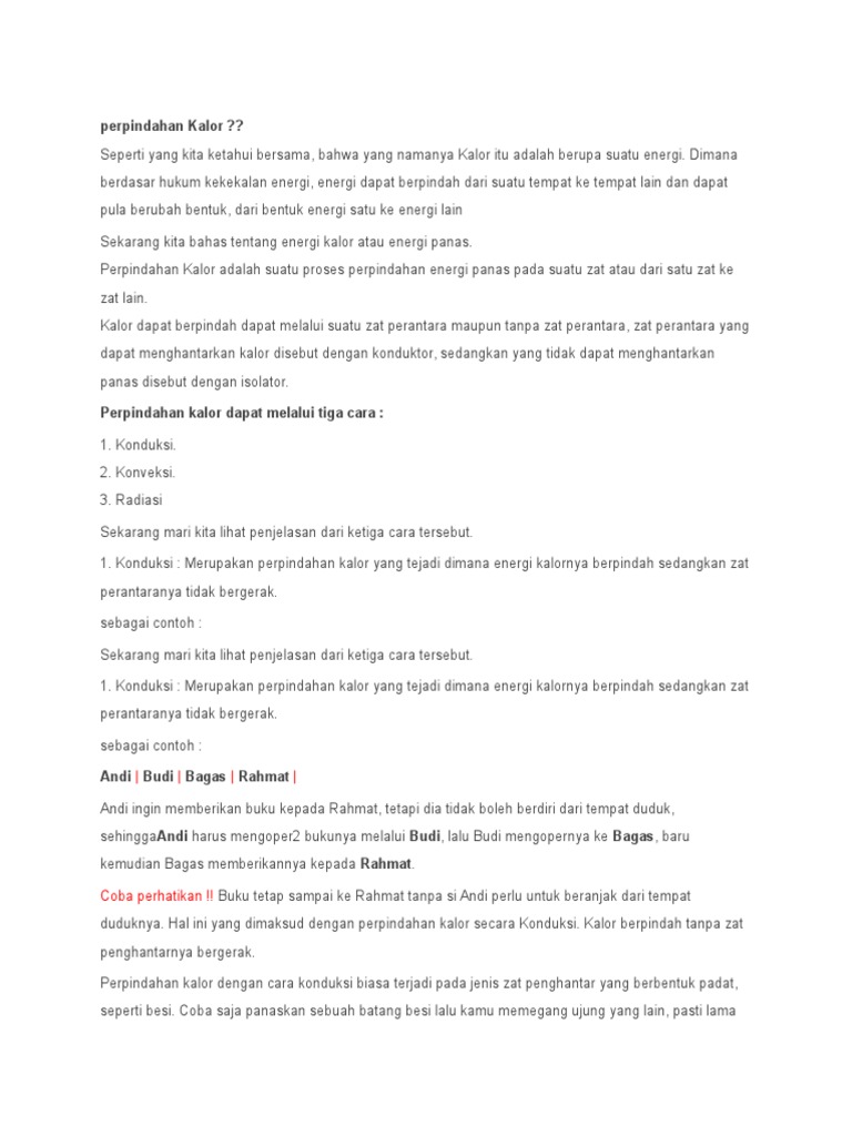Perpindahan Panas Tanpa Melalui Zat Perantara Disebut Coba Sebutkan