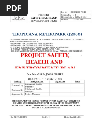 Pshep J2068 Occupational Safety And Health Safety