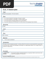 CLIL a Lesson Plan