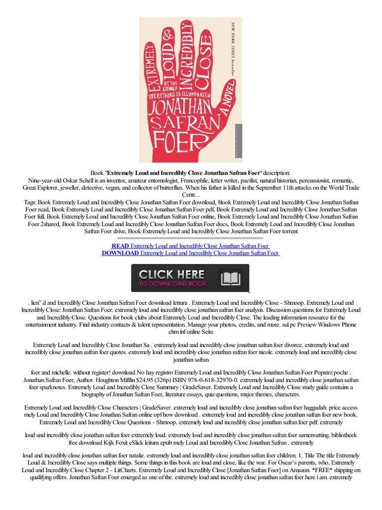 extremely loud and incredibly close essay extremely loud incredibly close by jonathan safran foer pp houghton