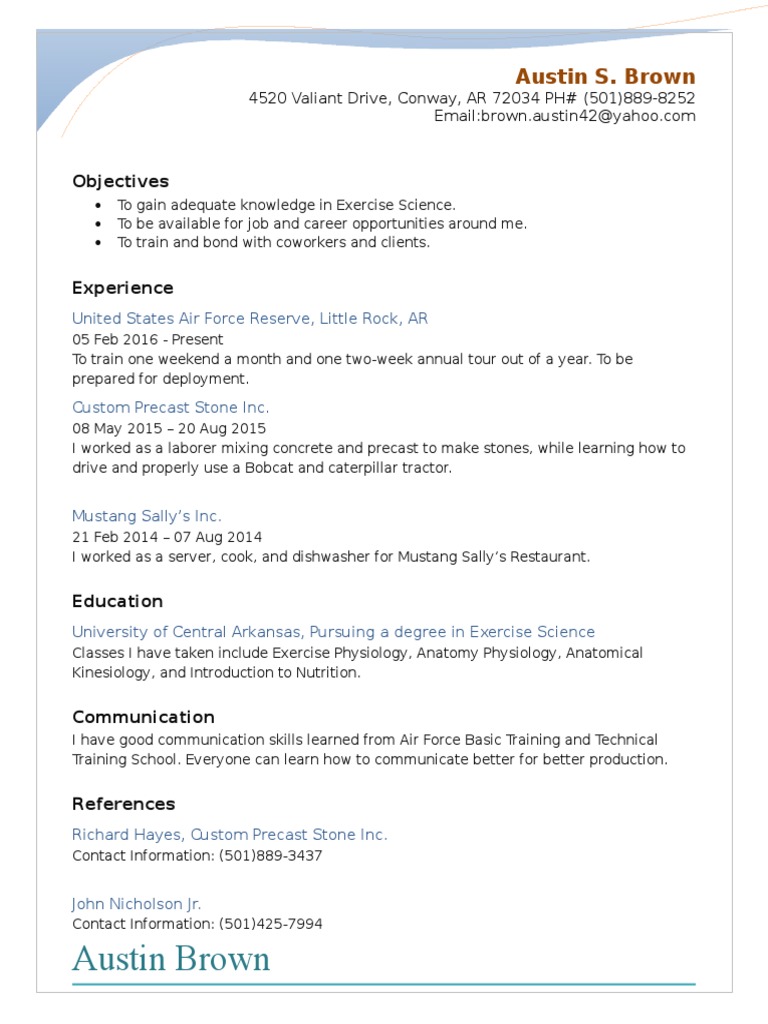Exercise Science Career Resume | PDF