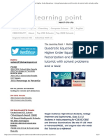 Quadratic Equations, Cubic and Higher Order Equations - Using Factorization and Formula- A Tutorial With Solved Problems and a Quiz - The Learning Point