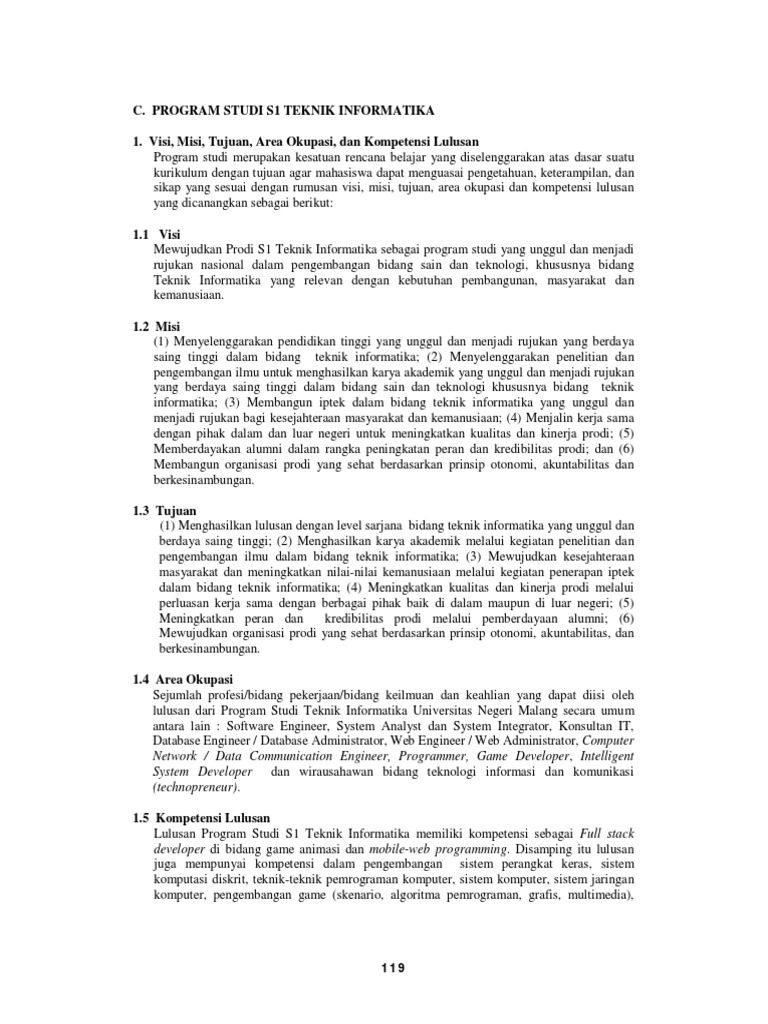 Kurikulum Program Studi S1 Teknik Informatika FT UM 20141 PDF | PDF