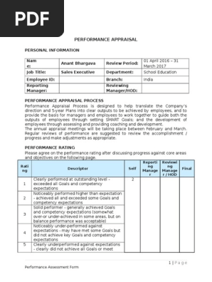 Performance Appraisal Form
