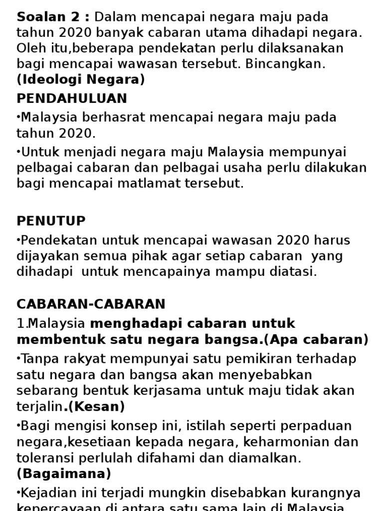 Cabaran Dan Langkah Malaysia Menjadi Negara Maju