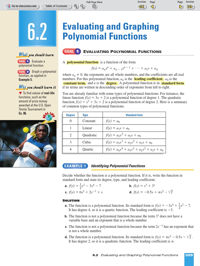 Graphing and Evaluating Polynomial Functions | PDF | Polynomial ...