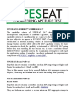 Upeseat Eligibility Criteria 2017 Available Here 