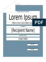 Lorem Ipsum Dolor: (Recipient Name)