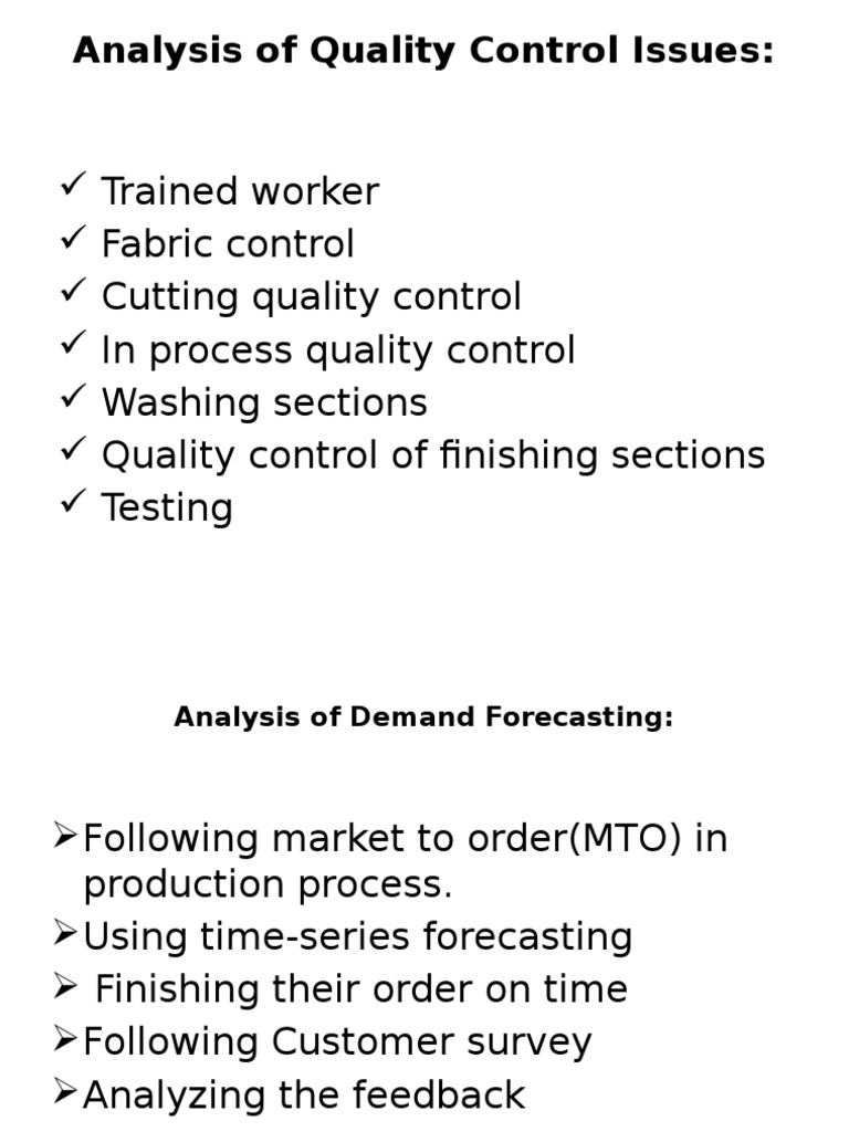 Analysis of Quality Control Issues PDF