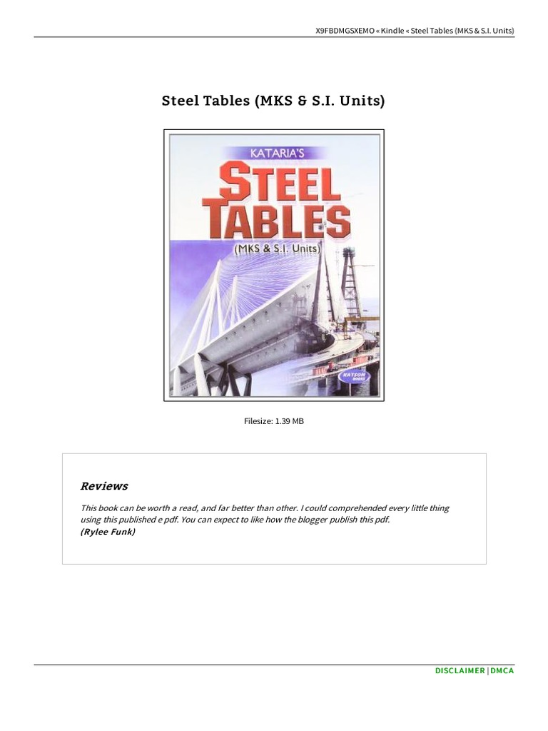 Steel Tables Mks Amp S I Units | PDF | Rolling (Metalworking) | Metals