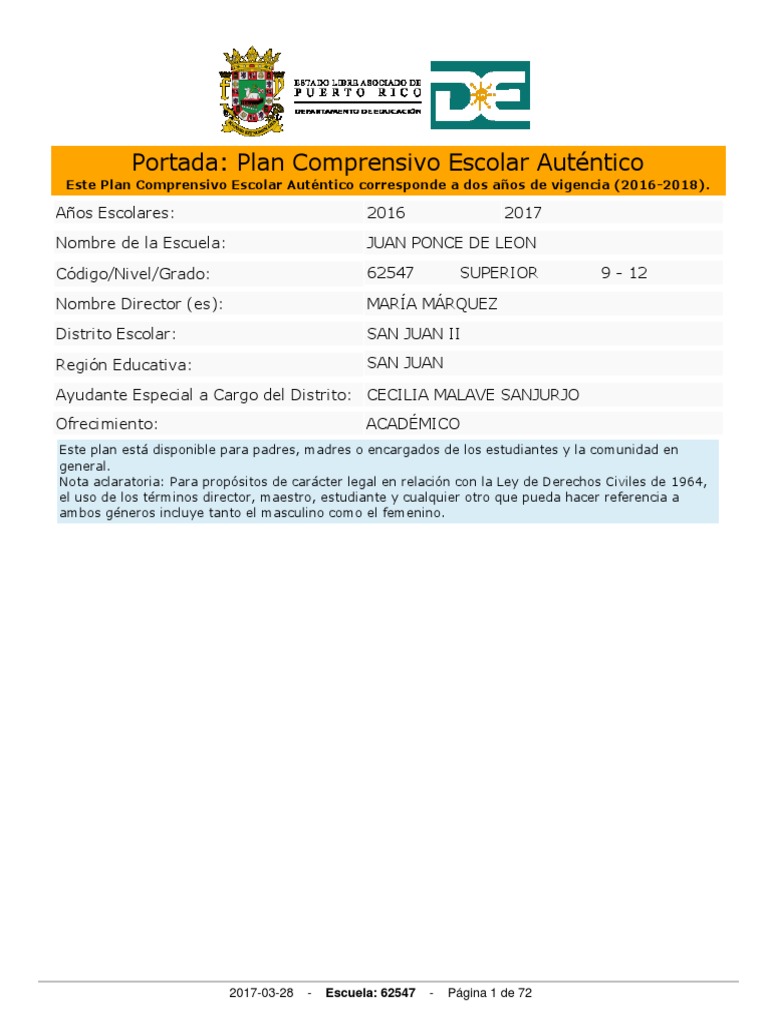 Pcea 2016-2018 | PDF | Puerto Rico | Planificación