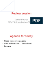 Review Session: Daniel Beunza MG475 Organisation Theory
