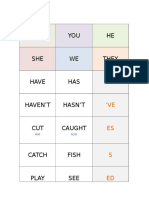 Verbs and Pronouns Table