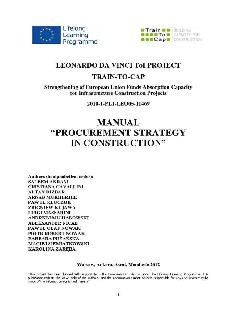 Procurement Strategy in Construction | PDF | Procurement | European Union