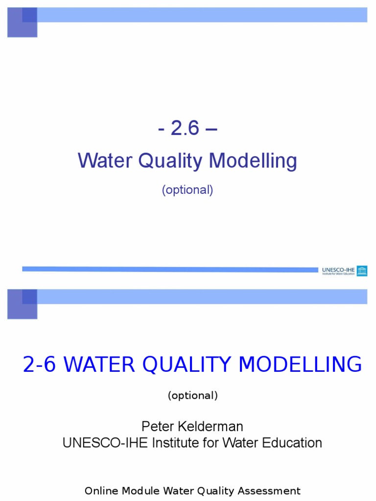 Course2 6 Water Quality Modelling Pdf Numerical Analysis Equations