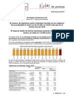 Estadística de Hipotecas (H) Enero 2017. 