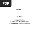 PPA Pelantikan, Kenaikan Pangkat Dan Penamatan