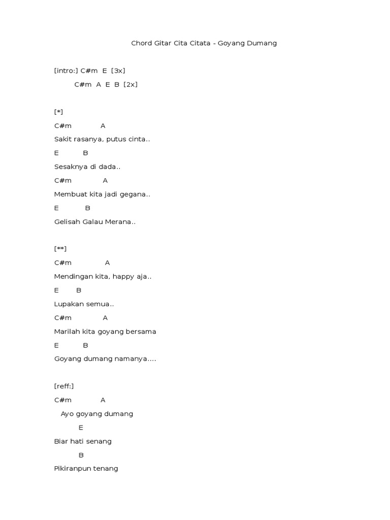 Chord Gitar Cita Citata