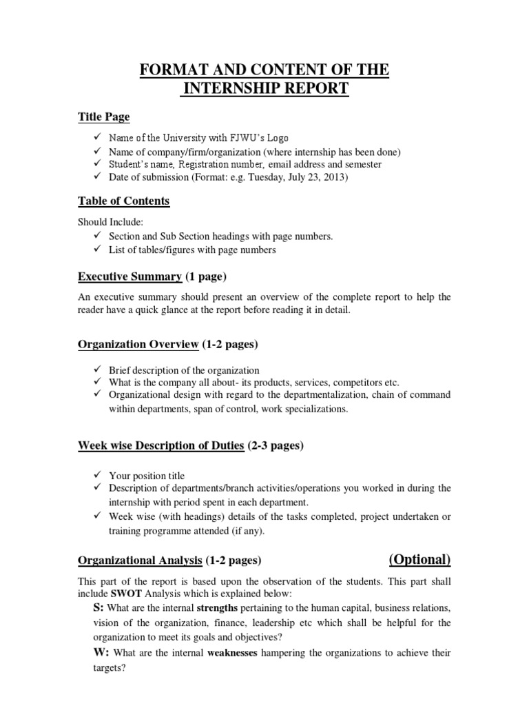 Guidelines for preparing dissertation internship ocp report iiuc 07 picture