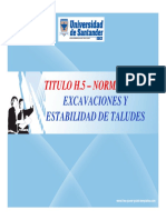 Titulo H.5 - Excavaciones y Est. Taludes - Norma NSR 10 PDF