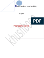 Microsoft-World: Ms Point and Ms Excel and Tally Khushbo