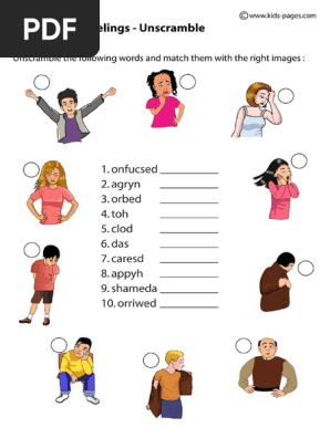 Feelings - Unscramble | Pdf