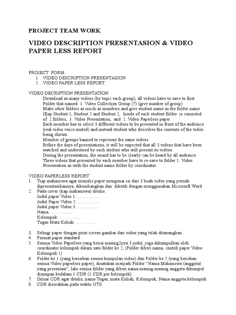Video Presentation and Paperless Report Guide | PDF