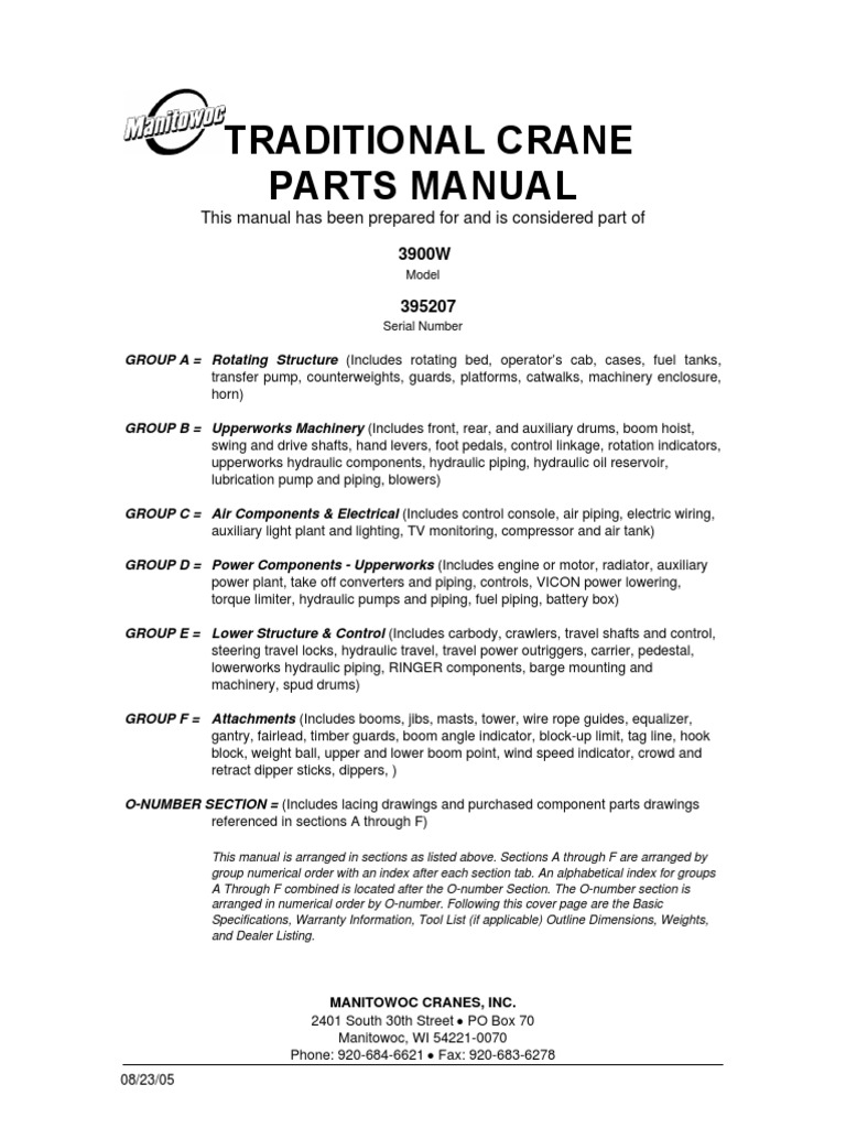 Manual de Partes 3900W Manitowoc PDF | PDF | Crane (Machine 